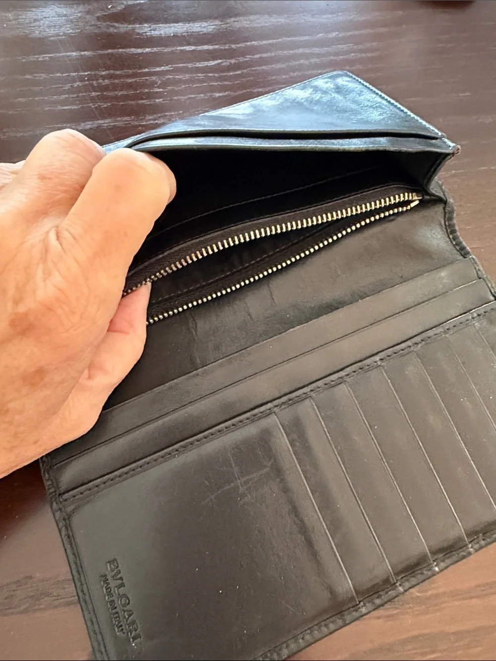 BVLGARI slim leather